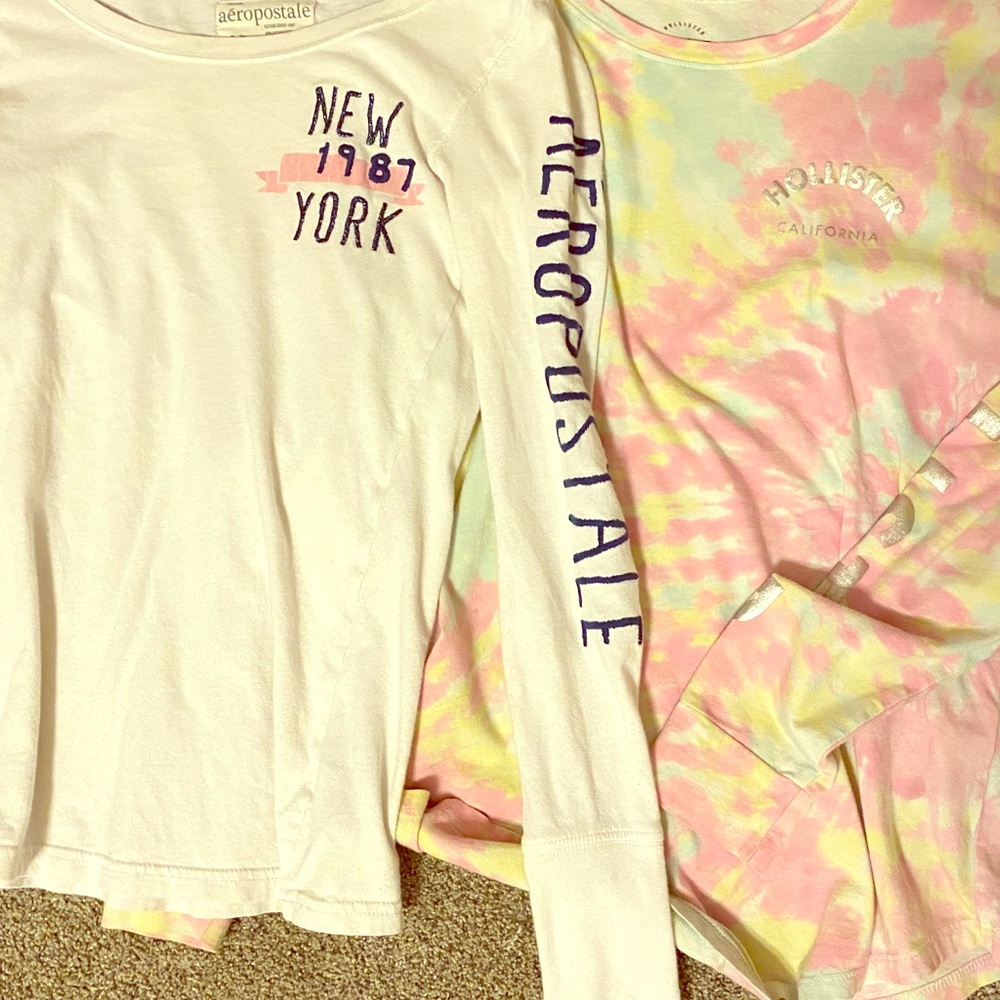 Long sleeves tie dye, white tee